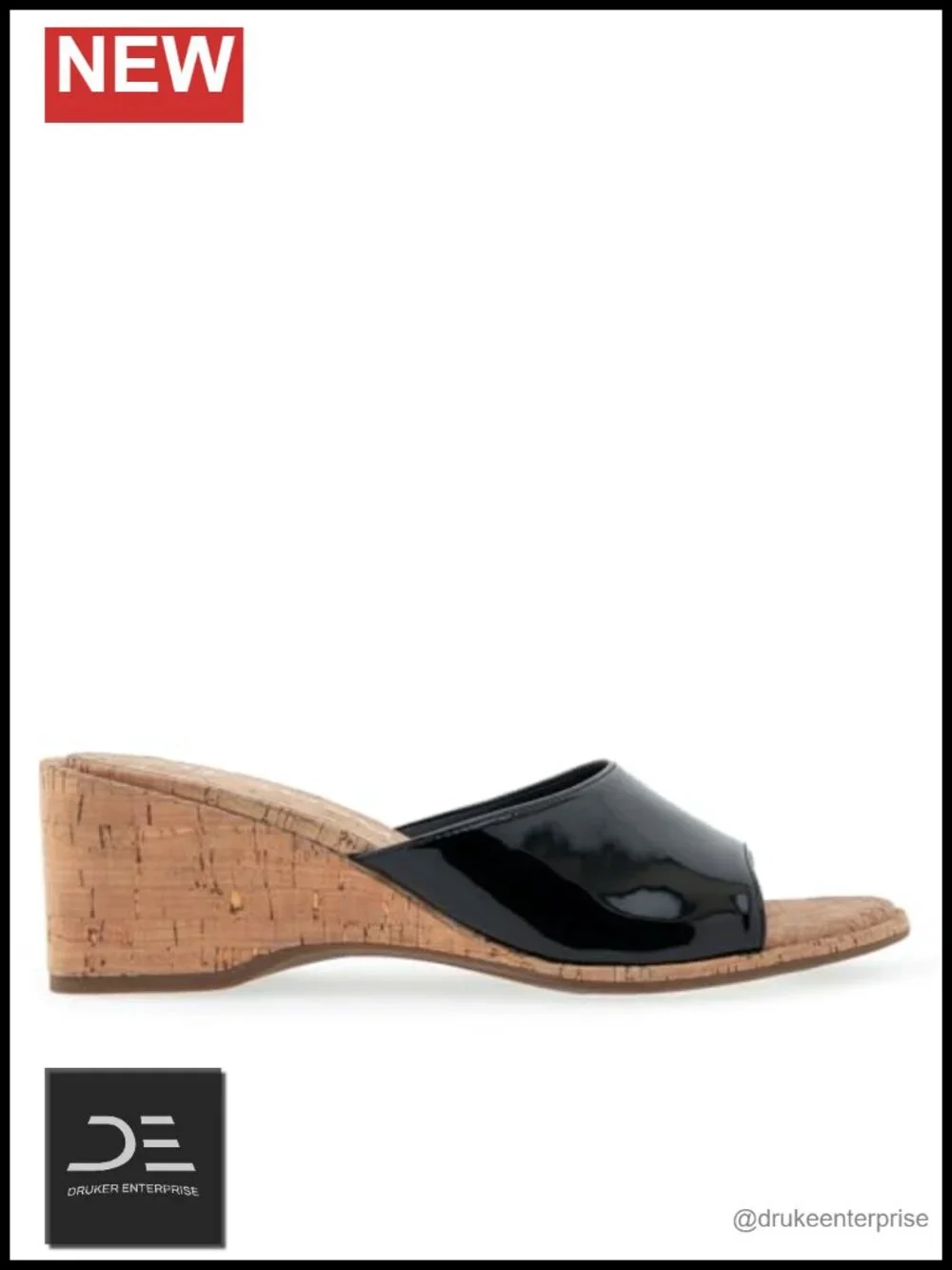 Aerosoles New Year Wedge Sandals Patent PU Ankle Strap Slip On
